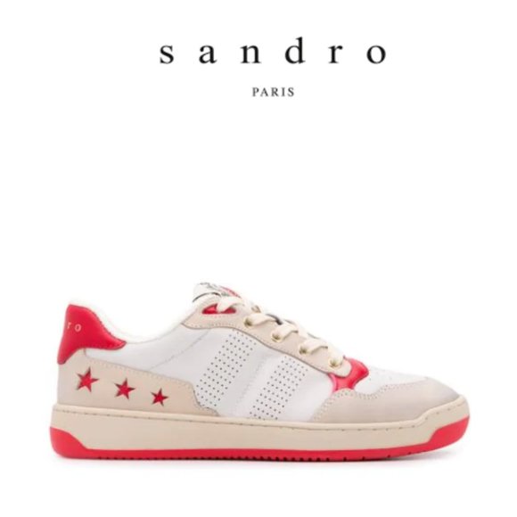 Sandro Paris Leather Star Trainers - Picture 1 of 11